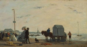 På stranden i Trouville, 1863. af Eugene Louis Boudin