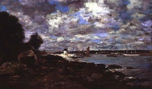 Plougastel-Daoulas (olie på lærred) af Eugene Louis Boudin