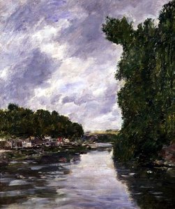Flod nær Abbeville af Eugene Louis Boudin