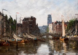 Rotterdam, børsbroen af Eugene Louis Boudin