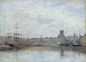 September morgen: Havnen i Fecamp af Eugene Louis Boudin
