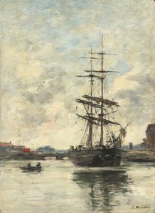 Skib på Touques, ca. 18881895. af Eugene Louis Boudin