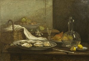 Stilleben med østers, ca. 1850 (olie på lærred) af Eugene Louis Boudin