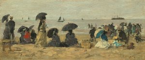 Stranden, 1877. af Eugene Louis Boudin