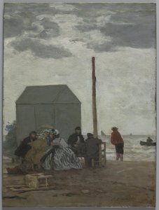 Stranden ved Deauville af Eugene Louis Boudin