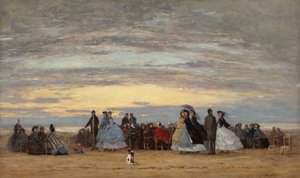 Stranden ved Villerville, 1864. af Eugene Louis Boudin