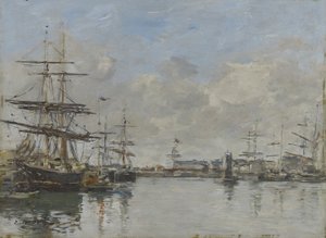 Havnen i Le Havre, ca. 1885-90 af Eugene Louis Boudin