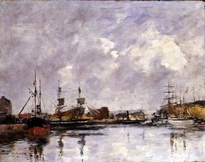 Havnen i Dunkerque af Eugene Louis Boudin