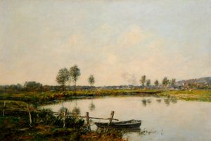 Vandengene i Deauville, Frankrig (olie på lærred) af Eugene Louis Boudin