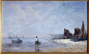 Fiskeren Maleri af Eugene Louis Boudin (1824-1898) 1800-tallet søn. 0,35x0,57 m Rouen, Musee des Beaux Arts af Eugene Louis Boudin