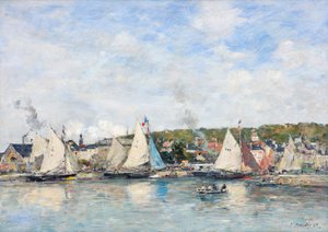 Havnen i Trouville, 1893. af Eugene Louis Boudin