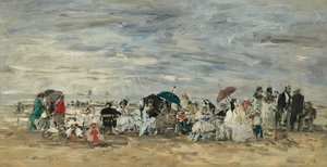 Trouville, Strandscene af Eugene Louis Boudin