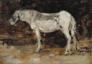 Hvid Hest, ca. 1885-90 af Eugene Louis Boudin