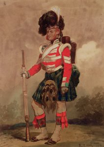 En soldat fra 79th Highlanders i Chobham Camp i 1853 af Eugene Louis Lami