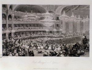 Boldmaske arrangeret på Opera de Paris. Gravering af Eugene Louis Lami (1800-1890) 1843 Privat samling af Eugene Louis Lami