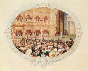 Interiør i Hendes Majestæts Teater, ved afslutningen af sæsonen 1841 - Farvel, Mlle Rachel af Eugene Louis Lami