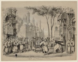 Opera Létoile af Emmanuel Chabrier i Théâtre des Bouffes-Parisiens, 1877 af Eugene Louis Lami