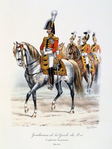 Gendarmer fra Kongens Garde, Kaptajnløjtnant, 1814-15