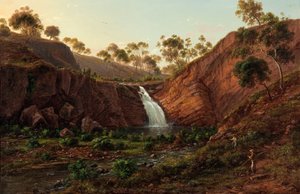 Vandfald ved Clyde -floden, Tasmanien