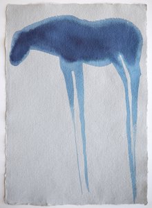 Blue Horse2, 2023 (pigment, håndlavet papir)