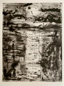 Moon gazing, 2023 (ætsning, dry point, spit bite)