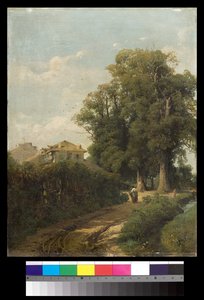 Omgivelserne i Milano af The Washerwomen at Magolfa, 1870