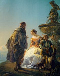 Portræt af Titian og Irene da Spilimbergo, af Eugenio Moretti Larese (1822-1874) af Eugenio Moretti Larese