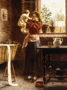 A Tender Moment (olie på lærred) af Eugenio Zampighi