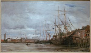 Havn med sejlskibe af Eugene Louis Boudin