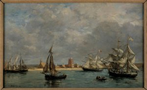 Havnen i Camaret af Eugene Louis Boudin