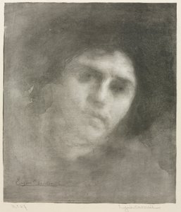 Madame Eugène Carrière stor tallerken, 1893. af Eugène Carrière