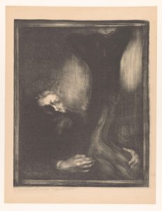 Portræt af Rodin med en skulptur Rodin billedhugger af Eugène Carrière