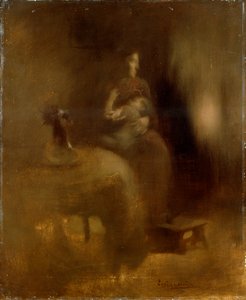 Kvinde med en baby i skødet, 1890