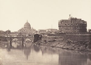 Udsigt over Castel St Angelo. S. Pietro, 1848-52.