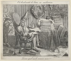 En litterær stipendiat, der mediterer, 1821., 1821. af Eugène Delacroix