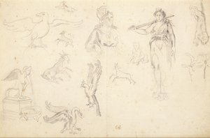 Dyre- og figurstudier af Eugène Delacroix