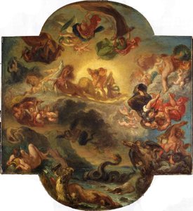 Apollo besejrer slangepytonen, ca. 1853. af Ferdinand Victor Eugene Delacroix