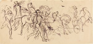 Vognmænd recto og verso. af Eugène Delacroix