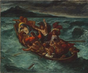 Kristus sover under stormen af Eugène Delacroix