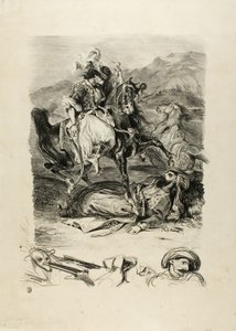 Kamp mellem Giaour og Pashaen af Eugène Delacroix