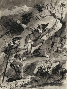 Faust og Mephistopheles på Blocksberg af Ferdinand Victor Eugene Delacroix