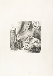 Fronte-boeuf og heksen, fra Ivanhoe af Eugène Delacroix