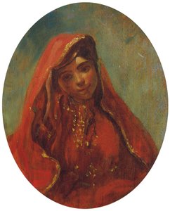 Halvfigur af en marokkansk kvinde af Eugène Delacroix