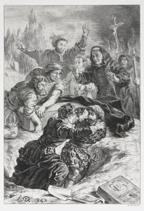 Hamlet: Hamlet og Laertes i Ophelias grav af Eugène Delacroix