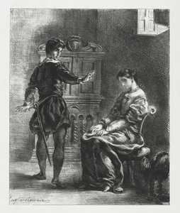 Hamlet: Hamlet og Ophelia af Eugène Delacroix