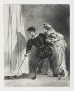 Hamlet: Mordet på Polonius af Eugène Delacroix