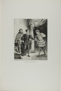 Hamlet og Gyldenstjerne, planche 6 fra Hamlet af Eugène Delacroix
