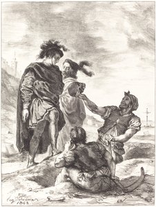 Hamlet og Horatio før gravegraverne (V. akt, scene I) af Eugène Delacroix