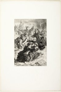 Hamlet og Laertes i Ophelias grav af Eugène Delacroix