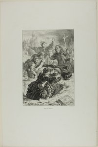 Hamlet og Laertes i Ophelias grav, planche 15 fra Hamlet af Eugène Delacroix